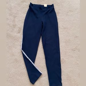 Brand new - Stretchy blue pants white gray stripe, XS